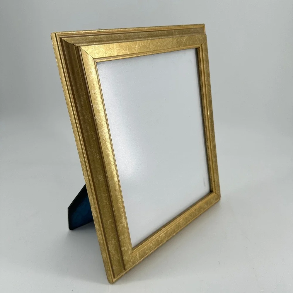 Vintage Gold Textured 8x10 Picture Frame Tabletop Easel Back Metallic Finish